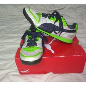 Puma 348998-02 Hawaii XT Jr SZ 5.5 white gray green navy blue Lace Up Trainers